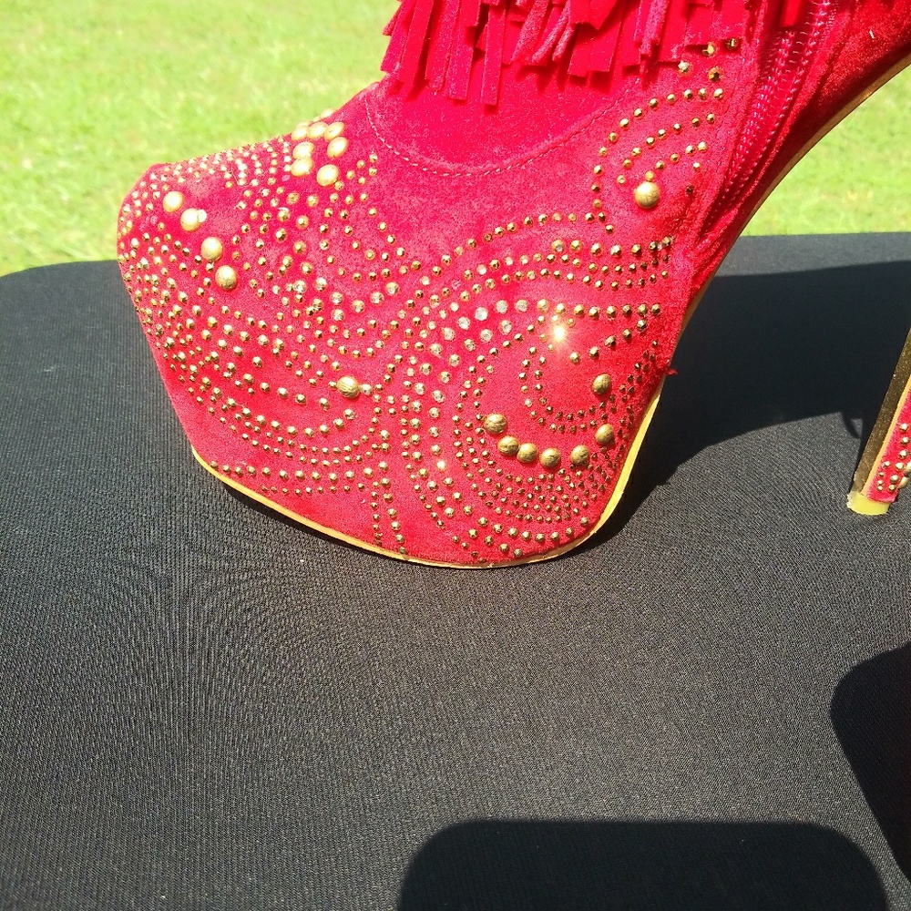 Platform Fringe Booties - Picture 2 of 6